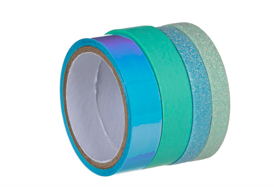 Banda adeziva holografica pentru activitati crafts-4 bucati
