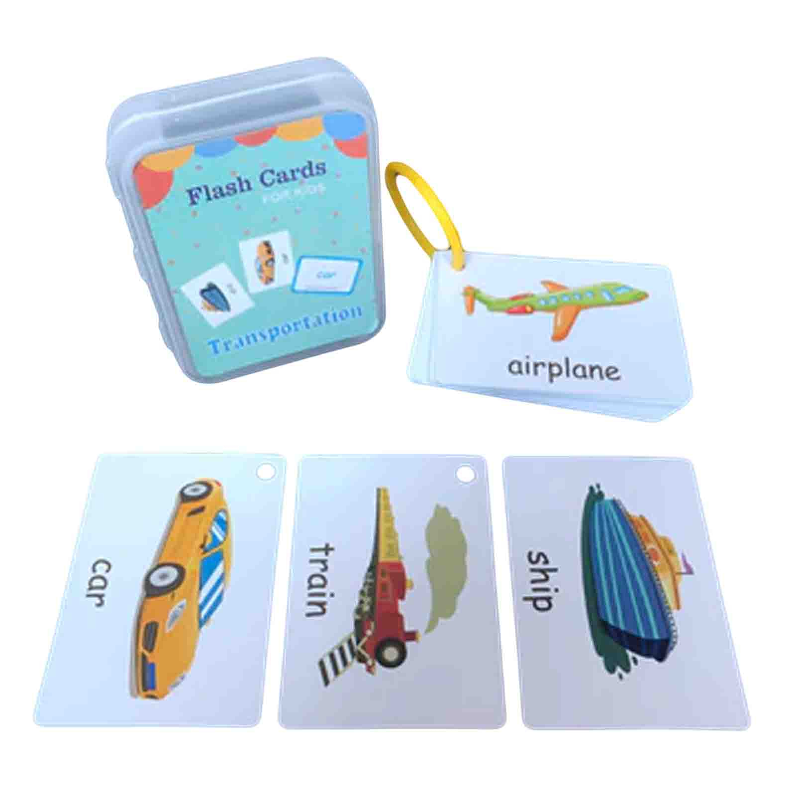 Carduri cognitive pentru copii, set 30 de cartonase educative cu vehicule, 3 ani+