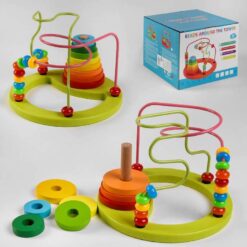 Joc Montessori 2 in 1 - Motricitate si turn de stivuire