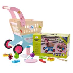 Jucarie Carucior de cumparaturi din lemn