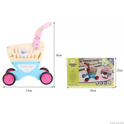 Jucarie Carucior de cumparaturi din lemn