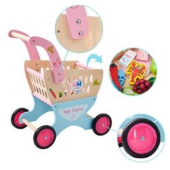 Jucarie Carucior de cumparaturi din lemn