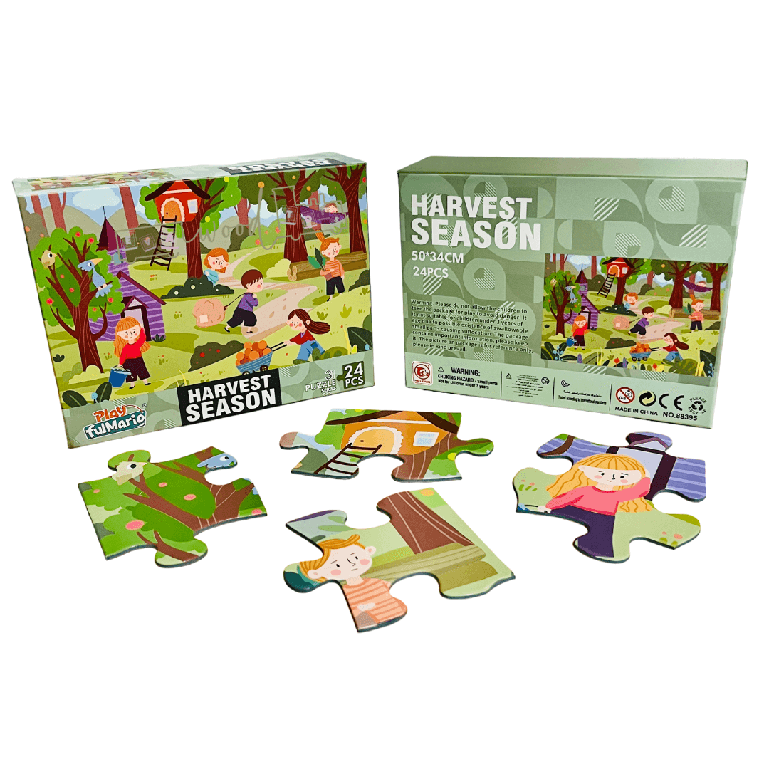 Puzzle de podea XL, 24 piese - Activitati de Toamna