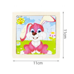 Set 4 Puzzle Incastre din lemn cu 9 piese, Animale