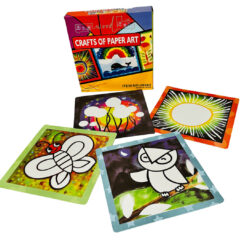 Set de Creatie cu hartie creponata si 4 planse colorate