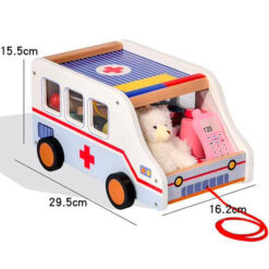Jucarie de Rol din lemn - Set Dentist si ambulanta