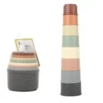 Jucarie turn de stivuire pentru bebelusi cu 8 pahare