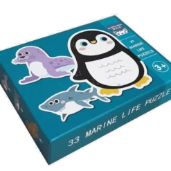 Set Puzzle din carton cu 6 Animale marine 03