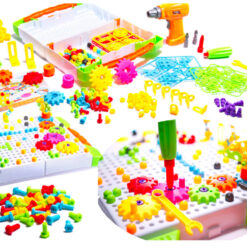 Set de constructie cu bormasina electrica, 181 piese