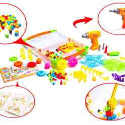 Set de constructie cu bormasina electrica, 181 piese