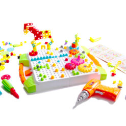 Set de constructie cu bormasina electrica, 181 piese