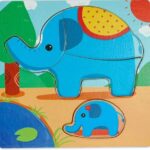 Puzzle Incastru din lemn, Mama si puiul