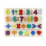 Puzzle incastru din lemn in limba romana, Matematica si forme geometrice