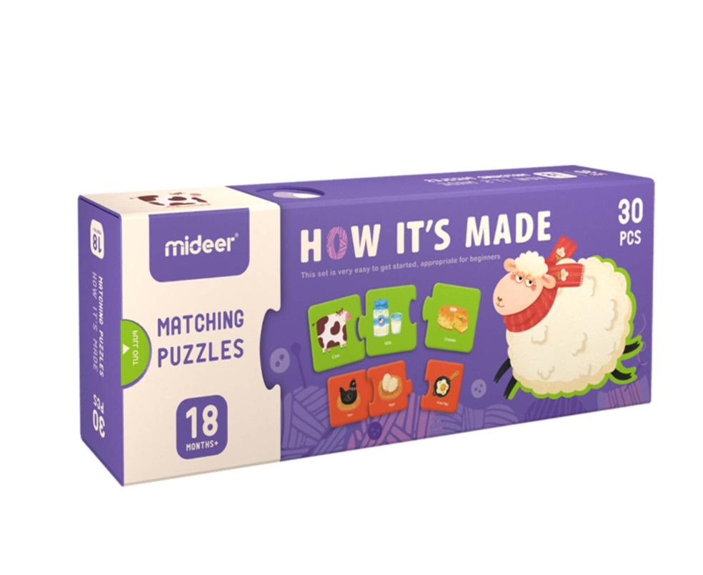 Set Puzzle de asociere cu 3 piese, Mideer 01