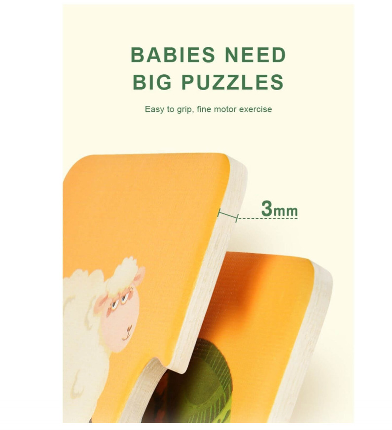 Set Puzzle de asociere cu 3 piese, Mideer