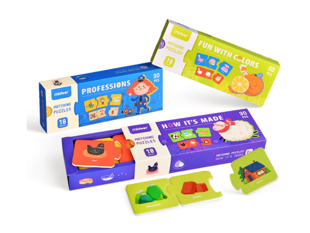 Set Puzzle de asociere cu 3 piese, Mideer