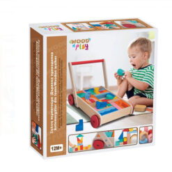 Antepremergator din lemn cu 50 cuburi de constructie, 37 cm