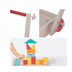 Antepremergator din lemn cu 50 cuburi de constructie, 37 cm