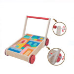 Antepremergator din lemn cu 50 cuburi de constructie, 37 cm