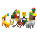 Cuburi de construit tip lego 51 piese mari, ZOO