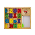 Joc matematica din lemn cu cifre si ceas