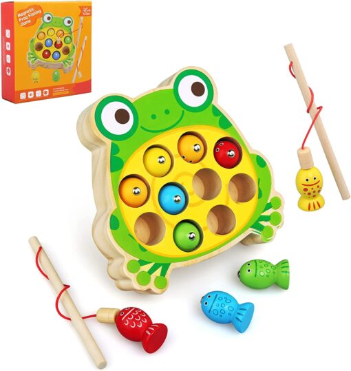 Joc magnetic de pescuit din lemn - Broscuta