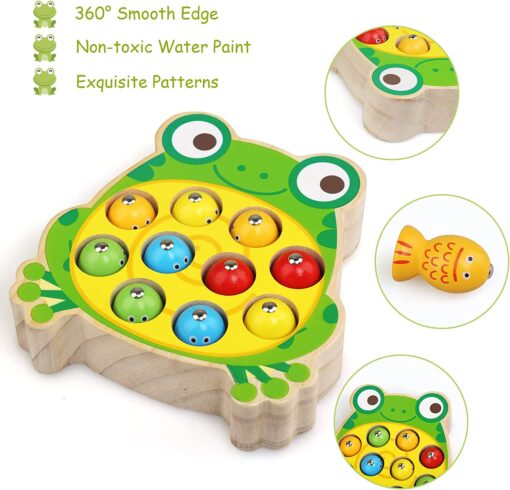 Joc magnetic de pescuit din lemn - Broscuta