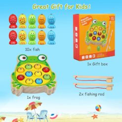 Joc magnetic de pescuit din lemn - Broscuta