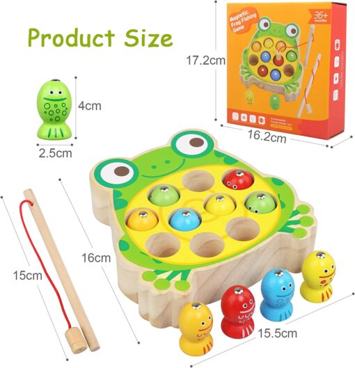 Joc magnetic de pescuit din lemn - Broscuta