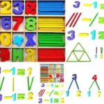Joc matematica din lemn cu cifre si betisoare