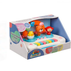 Jucarie muzicala bebelusi cu pian si figurine mobile