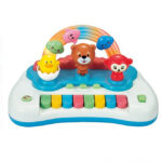 Jucarie muzicala bebelusi cu pian si figurine mobile