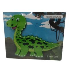 Puzzle 3D din lemn cu 5 piese groase - Dinozaur
