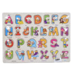 Puzzle incastru - Alfabet si asociere, in limba engleza