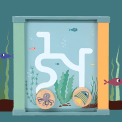 Cub Educativ de tip Montessori, din lemn, cu 5 in 1 activitati, 3 ani+