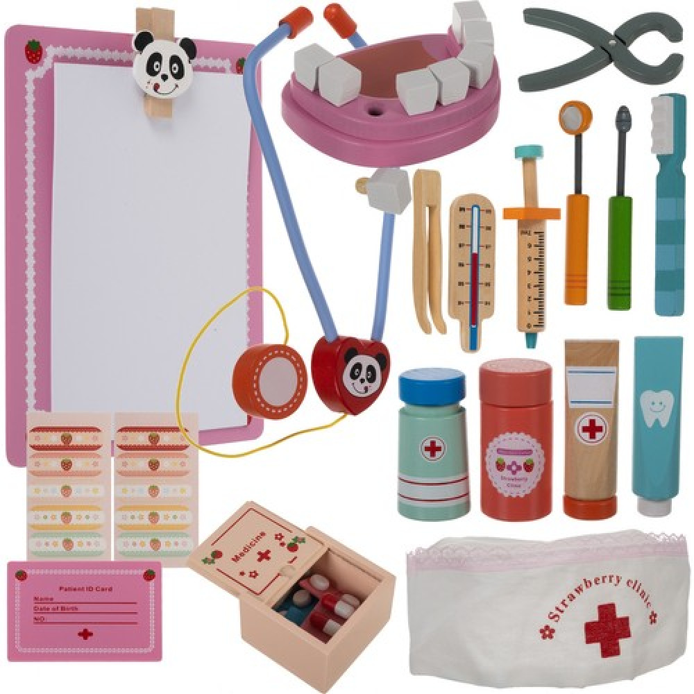 Jucarie de Rol din lemn - Set medic, 3 ani+