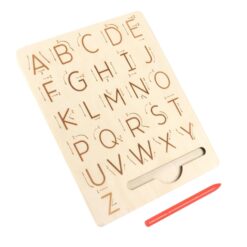 Placa din lemn caligrafica cu creion - Invata literele, 3 ani+