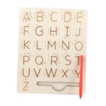 Placa din lemn caligrafica cu creion - Invata literele, 3 ani+