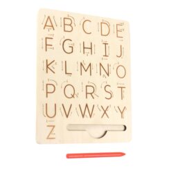 Placa din lemn caligrafica cu creion - Invata literele, 3 ani+