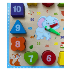 Puzzle educativ din lemn, Ceas analogic si digital, 3 ani+