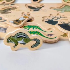 Puzzle educativ din lemn animale din Africa