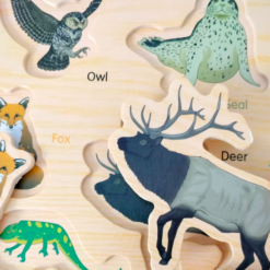 Puzzle educativ din lemn animale din Africa