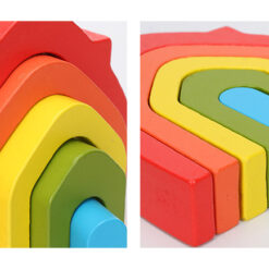 Set 16 piese lemn, Curcubeu si Cilindrii Montessori, 3 ani+