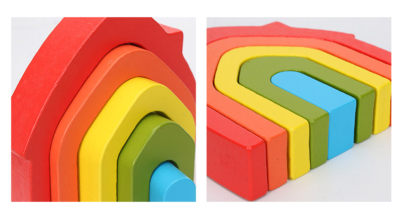 Set 16 piese lemn, Curcubeu si Cilindrii Montessori, 3 ani+