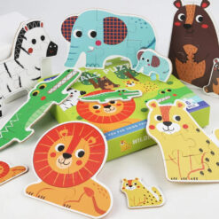 Set 6 puzzle-uri bebelusi din 6 piese mari,15 cm, Animale, 3 ani+ 04