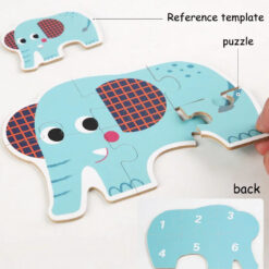 Set 6 puzzle-uri bebelusi din 6 piese mari,15 cm, Animale ferma, 3 ani+