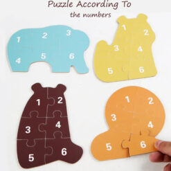 Set 6 puzzle-uri bebelusi din 6 piese mari,15 cm, Animale ferma, 3 ani+