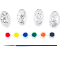 Set Creatii Paste, 4 oua, pensula si culori