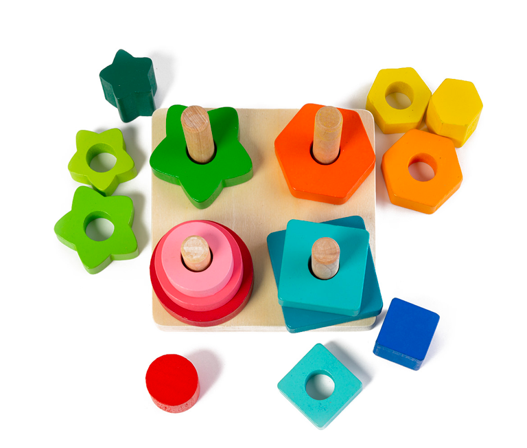 Sortator forme geometrice 4 coloane, 3 ani+