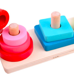 Sortator forme geometrice 4 coloane din lemn, 3 ani+